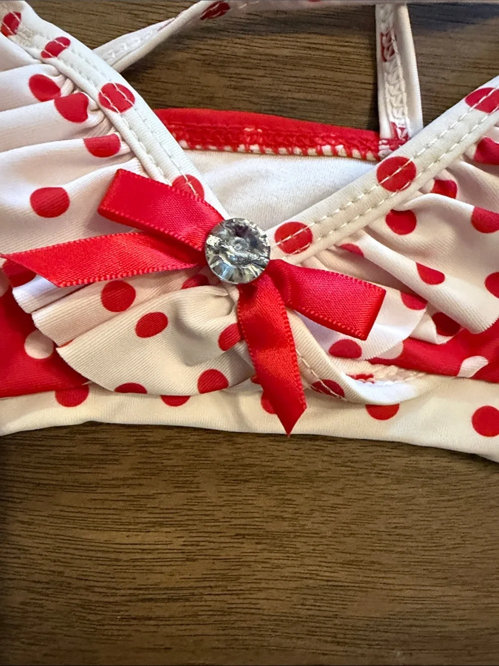 Minnie Mouse Polka Dot Red and White Two-Piece Swim Bikini Size 5/6